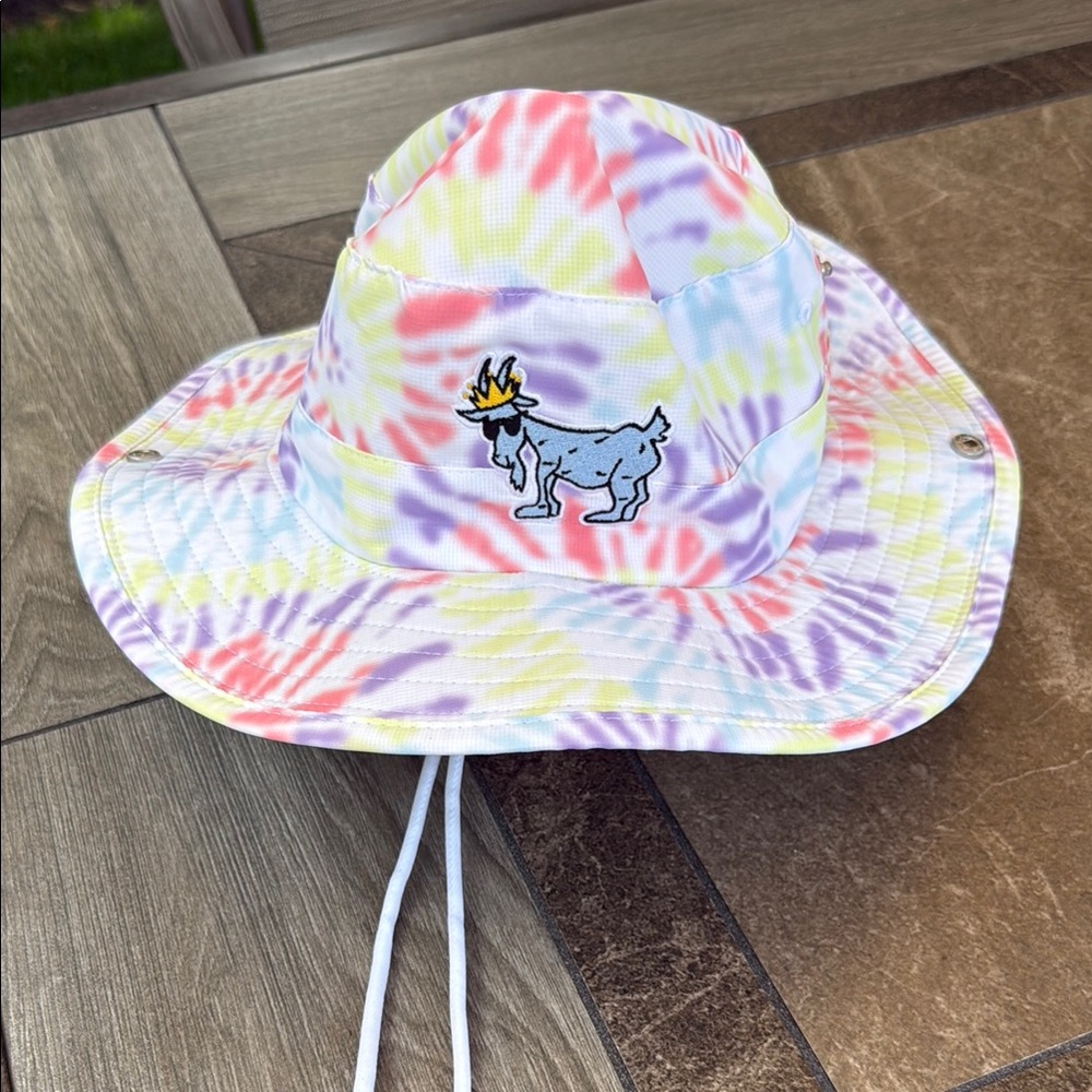 GOAT USA tie dye hat with adjustable chin strap